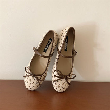 Damen Ballerinas mit verstellbarem Riemen und Schleife Bequem Chic