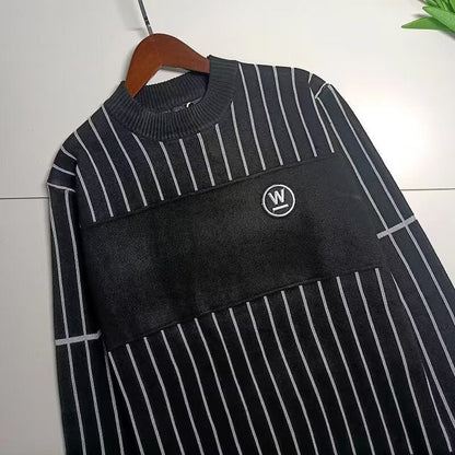 Herren Rollkragenpullover Gestreift Kuschelig Warm