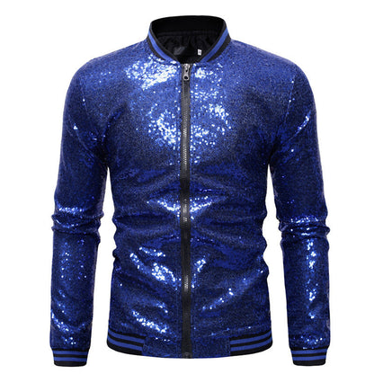 Herren Sportjacke Glitzernd mit Reißverschluss Elastisch