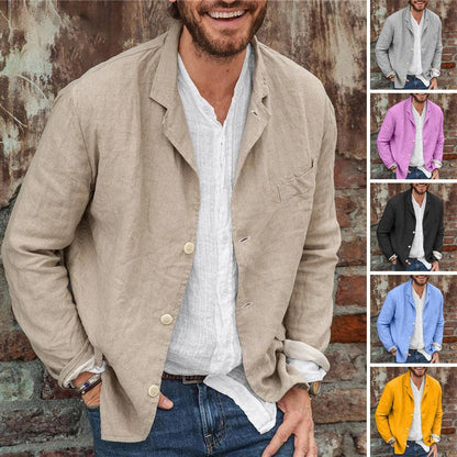 Herren Leinenjacke Leicht und Bequem Klassiker Schnitt - BerlinGlamour