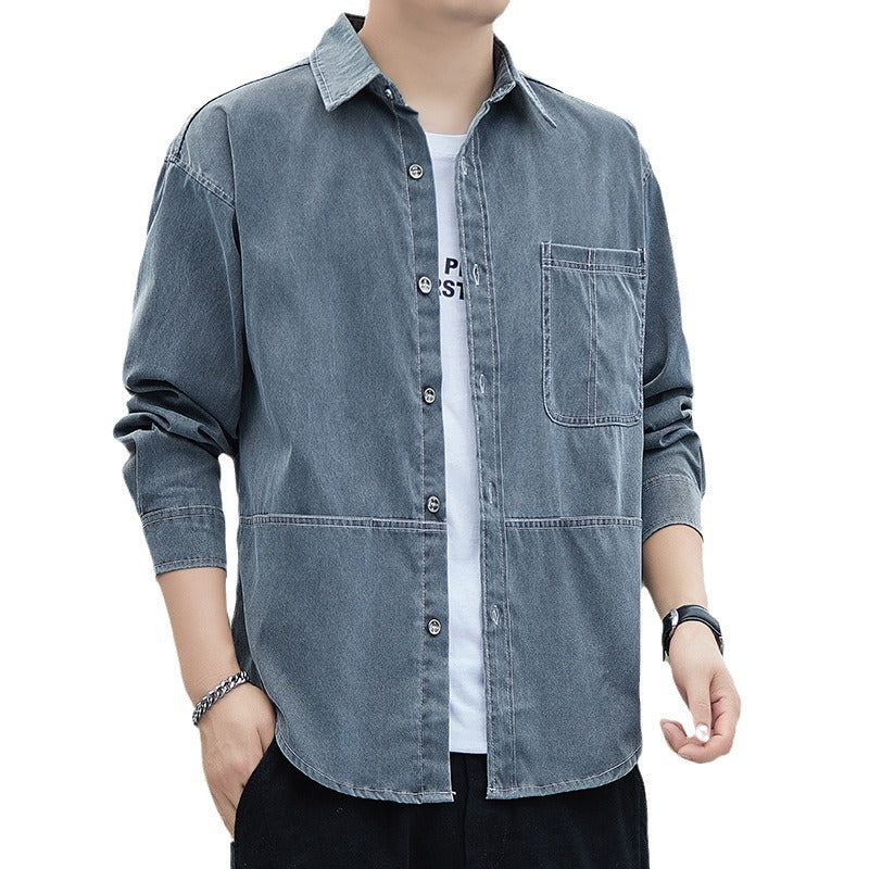 Herren Denim Overshirt Modern Schnitt