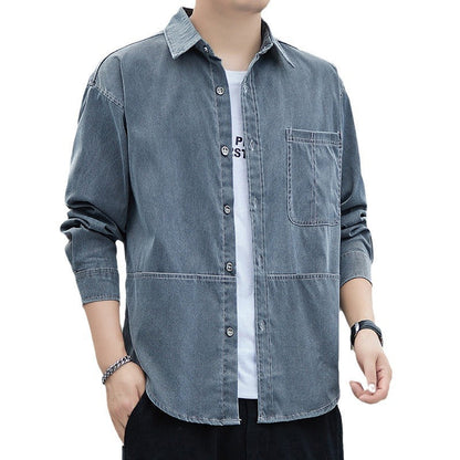 Herren Denim Overshirt Modern Schnitt