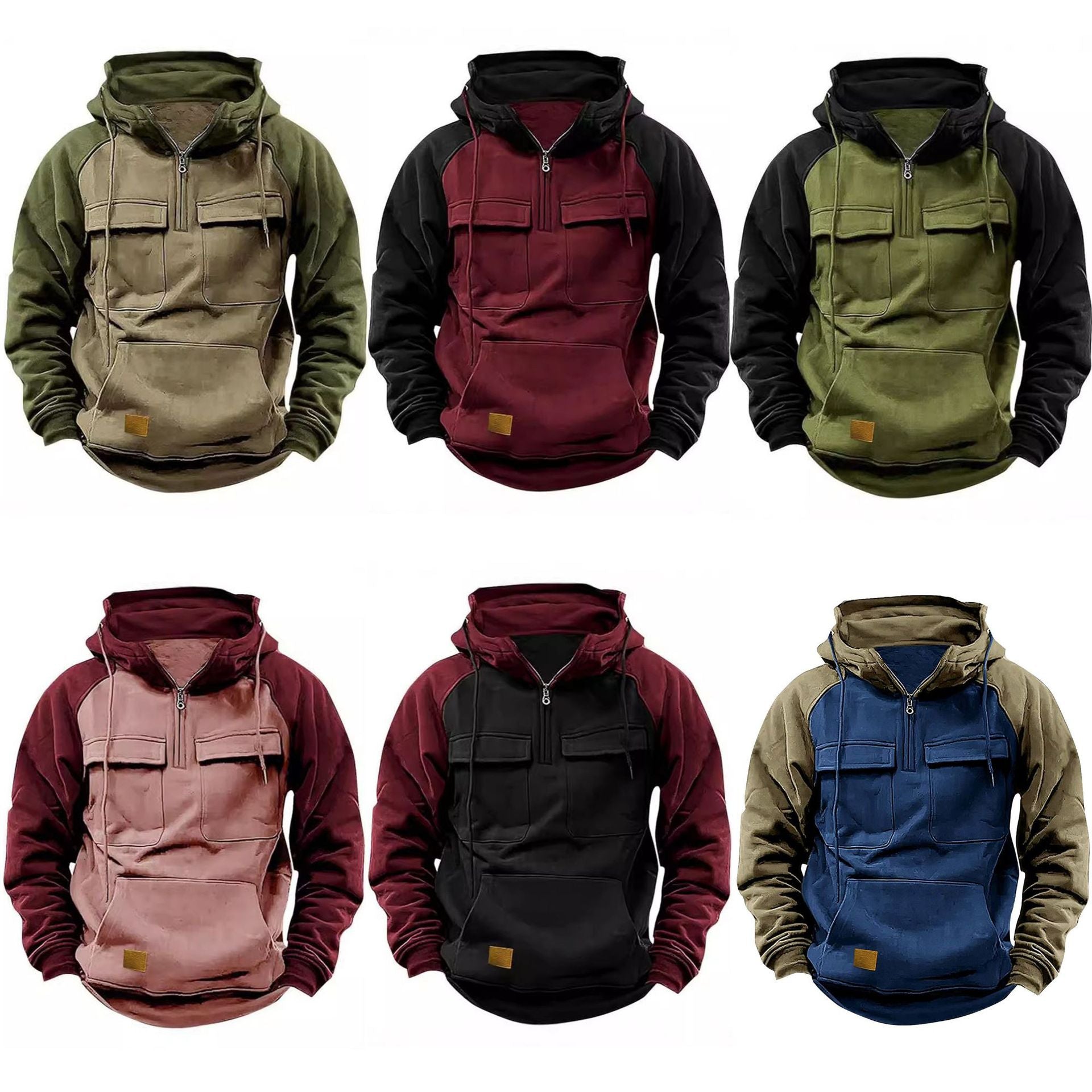 Herren Kapuzenpullover Lässig mit Taschen Känguru Style - BerlinGlamour