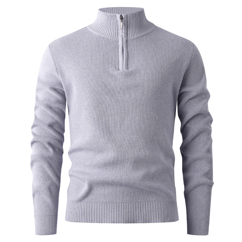 Herren Strickpullover Stehkragen Modern Reißverschluss