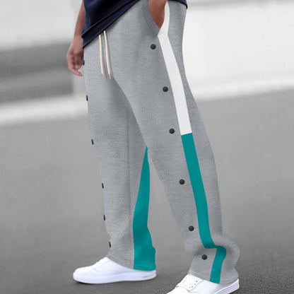 Herren Sportlhose Mit Druckknöpfen Side Pockets