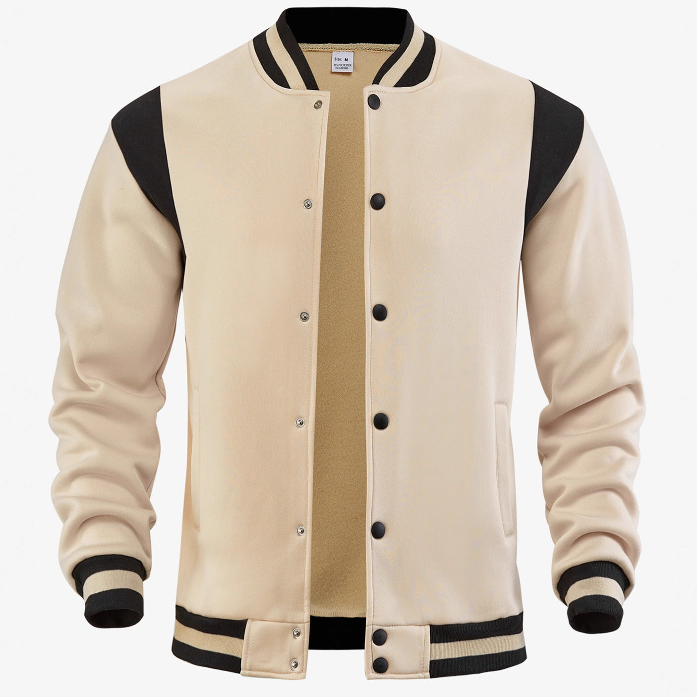 Herren Collegejacke Lässig Mit Druckknöpfen Elastisch