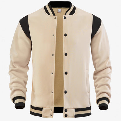 Herren Collegejacke Lässig Mit Druckknöpfen Elastisch