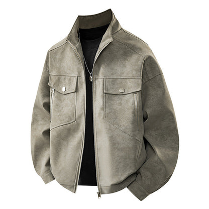 Herren Übergangsjacke mit Brusttaschen und Kragen Modern