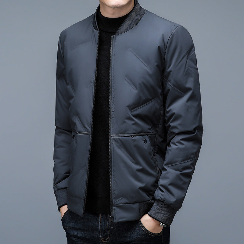 Herren Steppjacke Elastisch Reißverschluss Taschen Warm