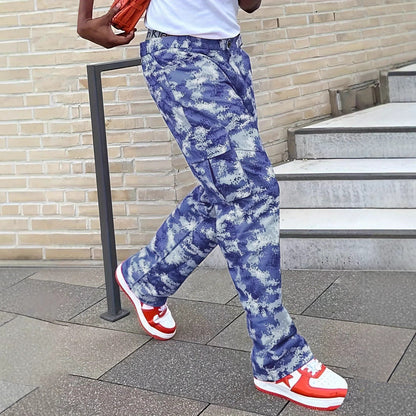 Herren Camo Cargo-Hose Militär-Style Grüün