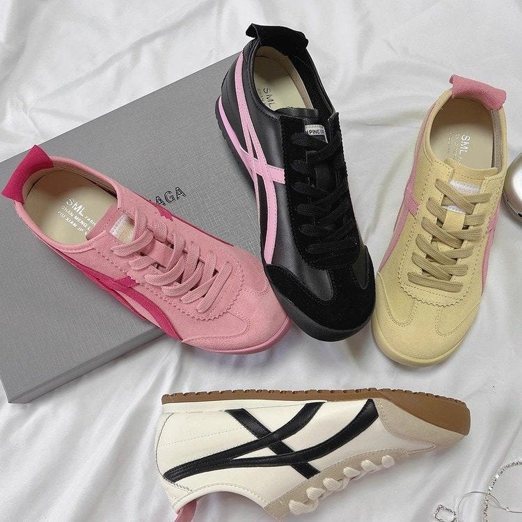 Damen Sneaker Sportlich Atmungsaktiv Weiße