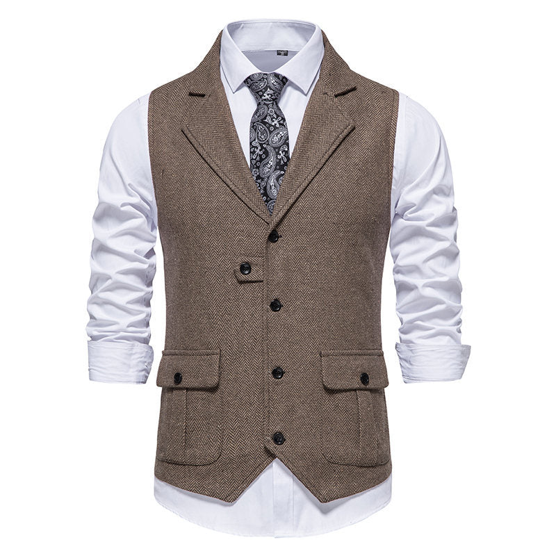 Herren Weste Elegant Strukturiert Hahnentritt Muster