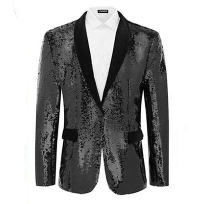 Eleganter Herren Smokingsanzug mit Pailletten und Satinkragen