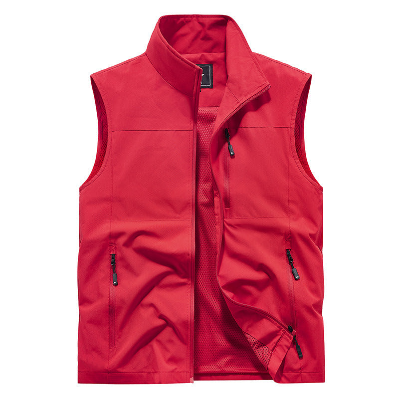 Herren Outdoor-Weste atmungsaktiv mit Taschen Funktionsshirt