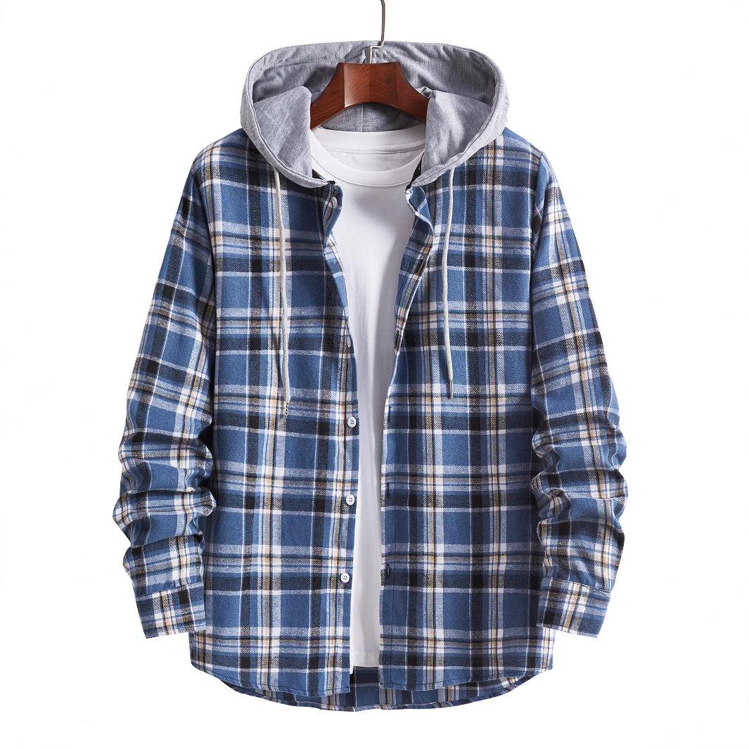 Herren Flanellhemd Kapuze Warm Modern - BerlinGlamour