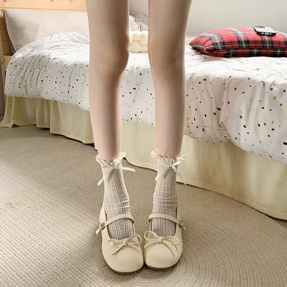 Damen Ballerinas Bequem Schleifen Detail Komfortschuhe