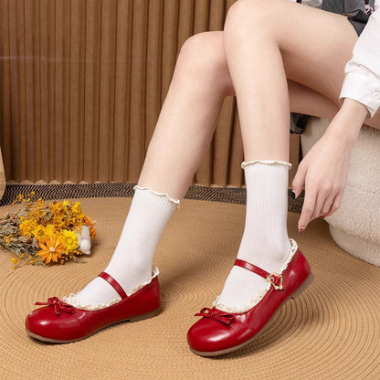 Damen Ballerina Schuhe Bequem Elegante Riemen
