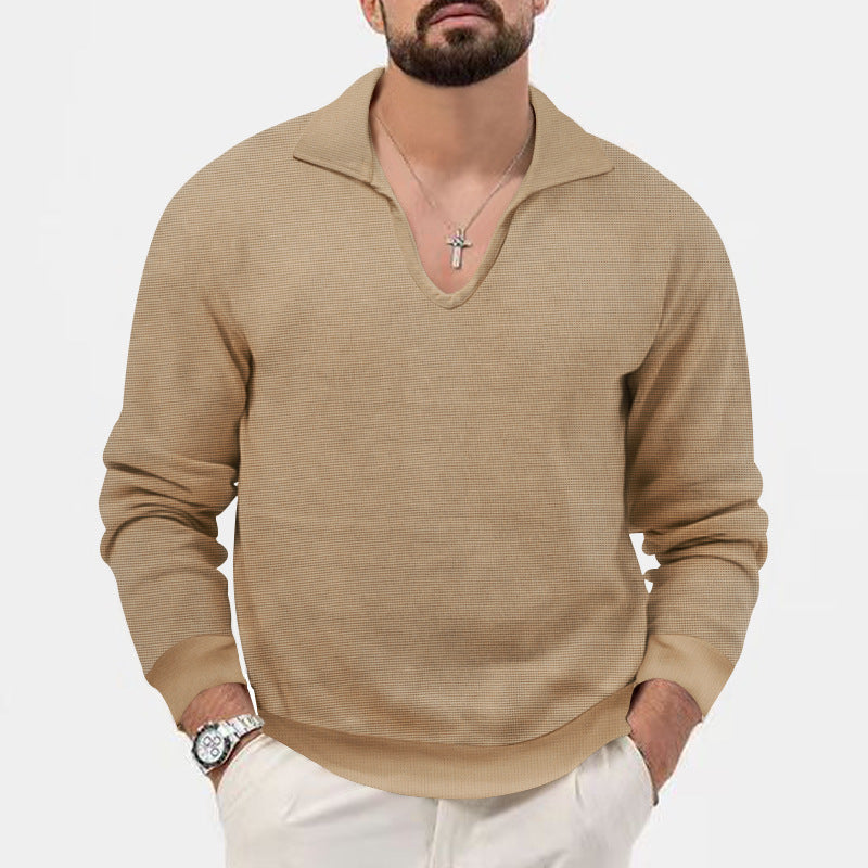 BerlinGlamour ist nicht der passende Begriff. Ich werde nun den Titel ändern und ihn eleganter machen. 

Ein eleganter Herrenpullover mit V-Ausschnitt und strukturiertem Design wäre ein