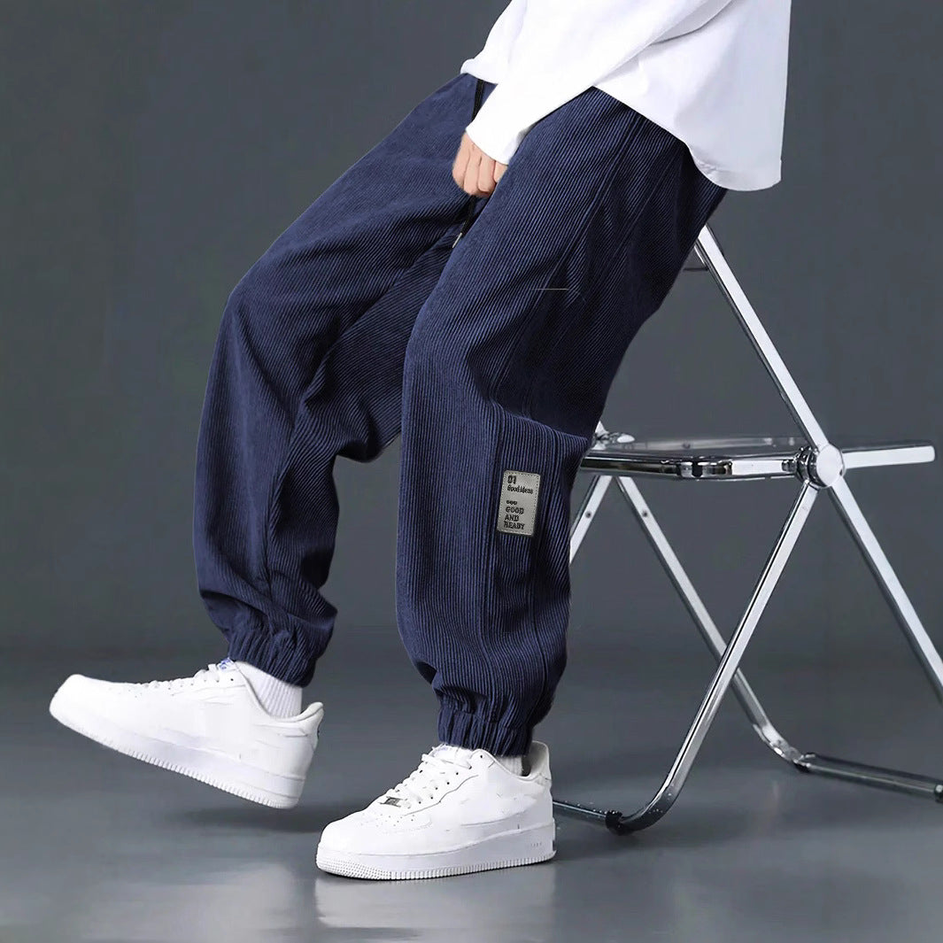 Herren Cargohose Bequem Rippstruktur Viel Taschen