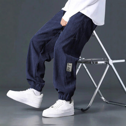 Herren Cargohose Bequem Rippstruktur Viel Taschen