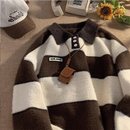 Damen Strickpullover Kuschelig Weich mit Polokragen