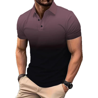 Herren Poloshirt Farbverlauf Modern Sportlich