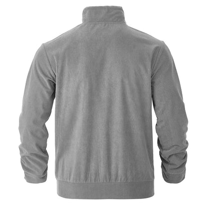 Herren Cordjacke Lässig mit Kapuze und Brusttaschen