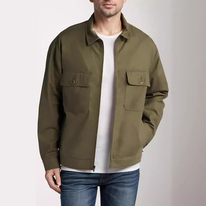 Herren Übergangsjacke Lässig mit Klapp-Taschen Modern