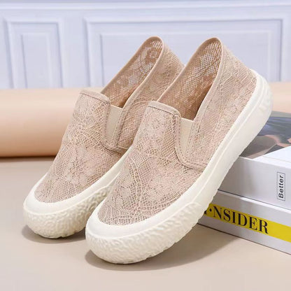 Damen Sneaker Leicht Atmungsaktiv Spitze Schuhe