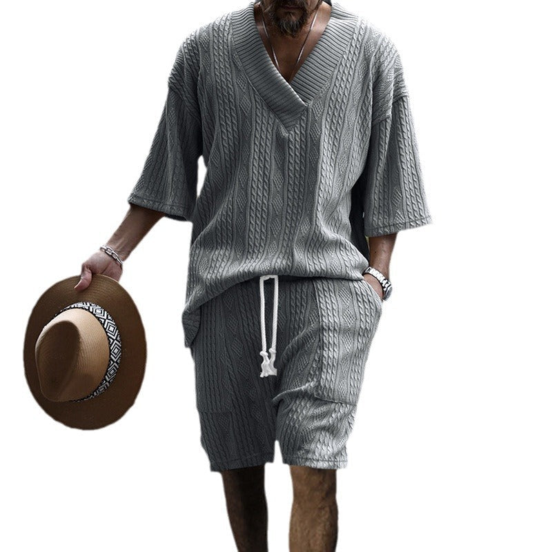 Herren Strickset Elastisch V-Ausschnitt Bequem