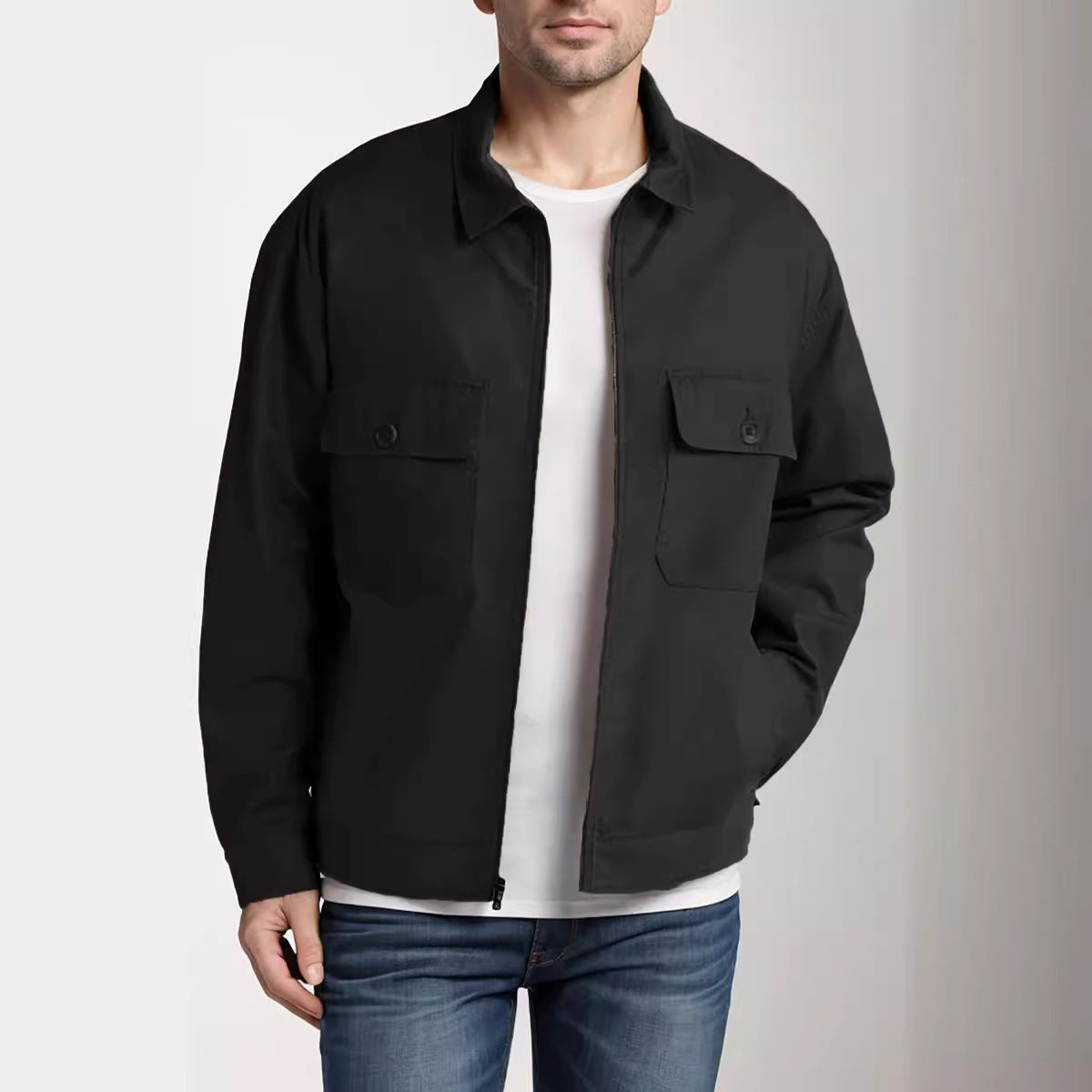 Herren-Utility-Jacke Modern Praktisch Mit Vielen Taschen