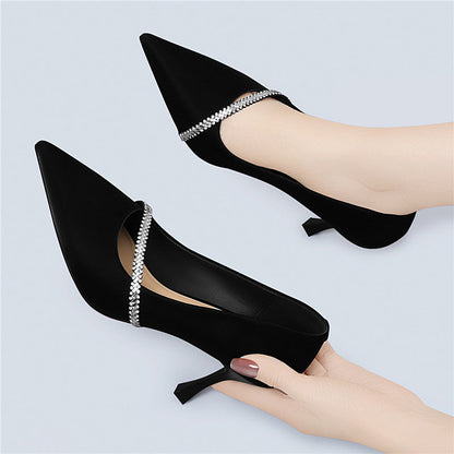 Elegante Damen Pumps mit Strasssteinen High Heel
