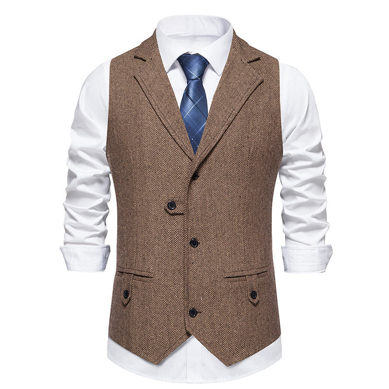 Herren Weste Elegant Hahnentritt Muster Modern