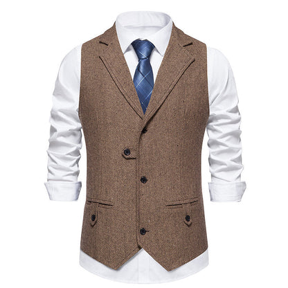 Herren Weste Elegant Hahnentritt Muster Modern