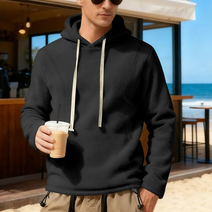 Herren Fleece Pullover Kapuze Warm Modern