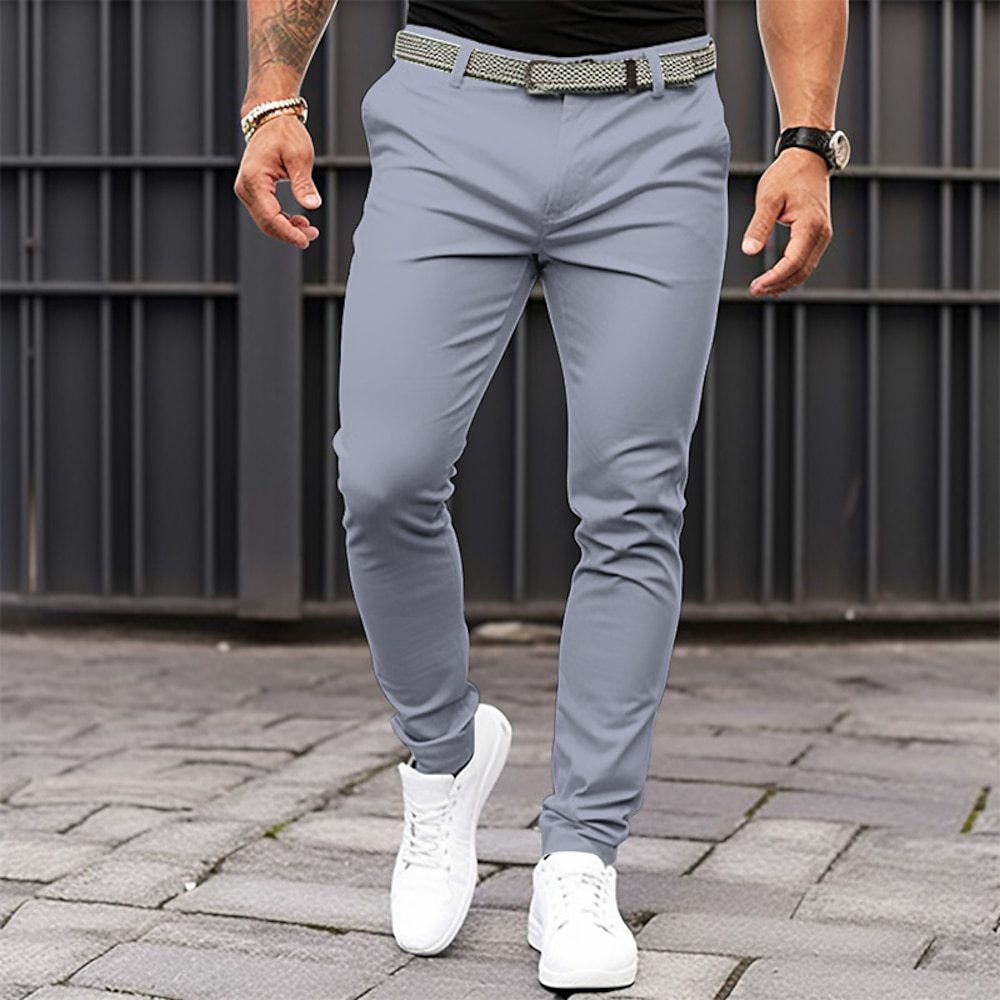 Herren Slim Fit Hose Elastisch Mit Taschen