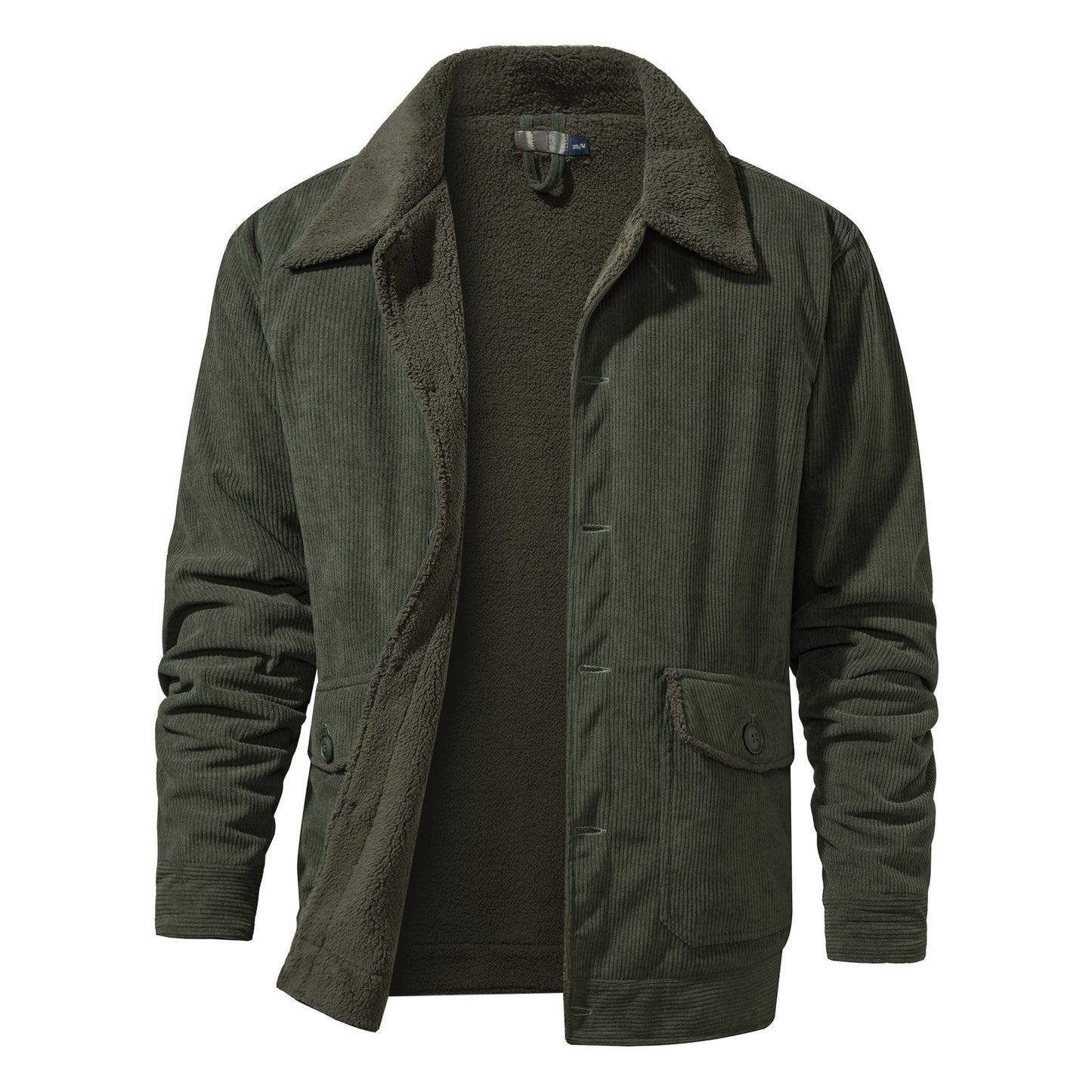Herren Cordjacke Weich Innenfutter Leder Optik