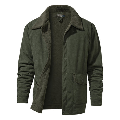 Herren Cordjacke Weich Innenfutter Leder Optik