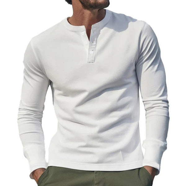 Herren Langarmhemd Baumwolle Bequem Knopfleiste Modern - BerlinGlamour