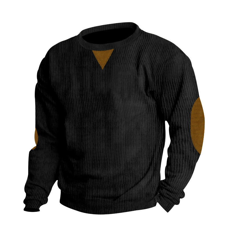 Herren Strickpullover Bequem mit Leder Ellenbogenpatches Modern