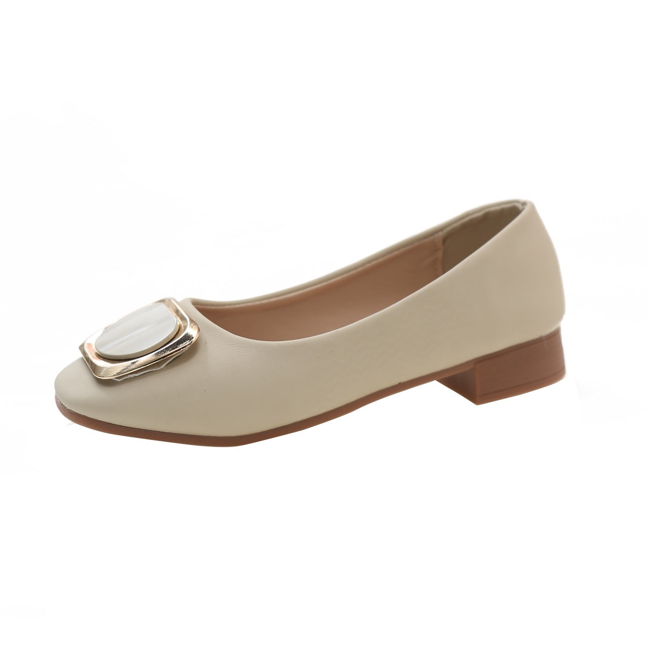 Damen Ballerinas Elegante Quadratverschluss Schuhe Modern