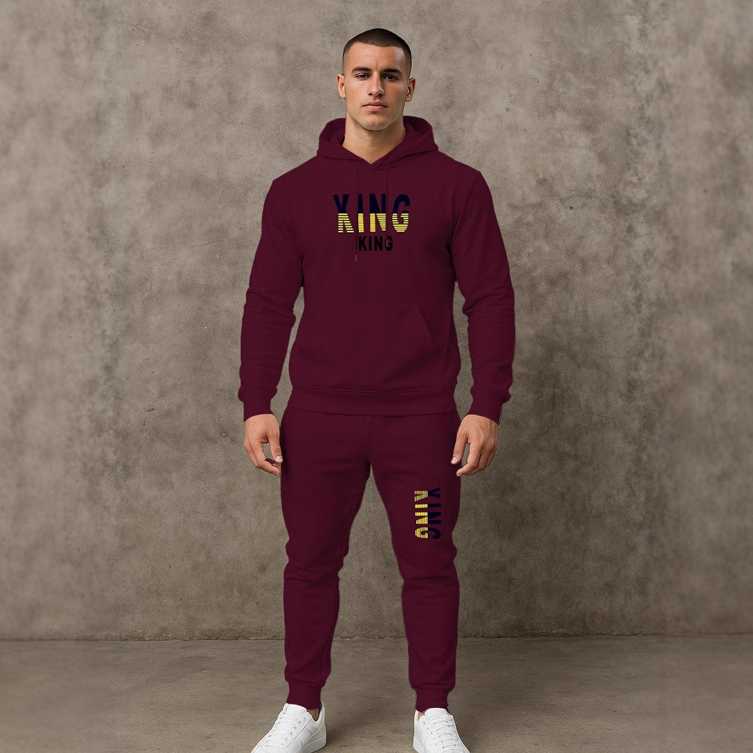 Herren Sportset Hoodie Jogginghose Set Sportlich Bequem