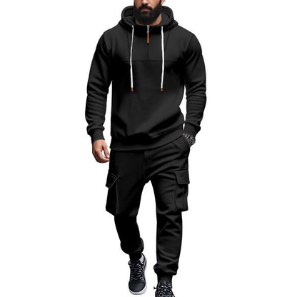 Herren Sportoutfit Sweatshirt und Cargo-Hose Set Sportlich Bequem