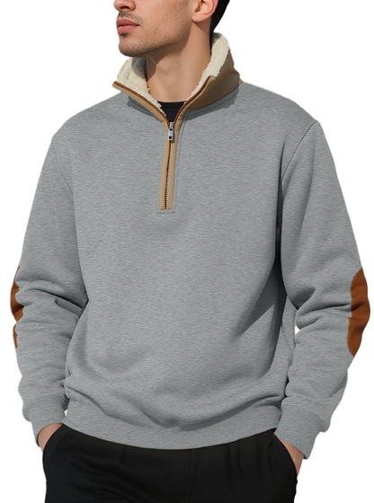 Herren Fleece-Pullover Hochkragen Warm Elegante Kontraste