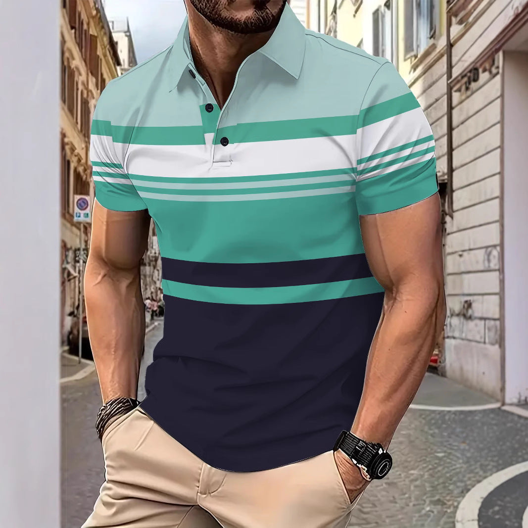 Herren Polohemd Modern mit Streifenmuster - BerlinGlamour