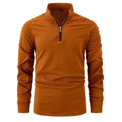 Herren Sportshirt Langarm Zip Hemd Modern Ergonomisch
