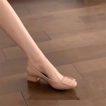 Damen Pumps mit Glanzschnalle Elegante High Heels