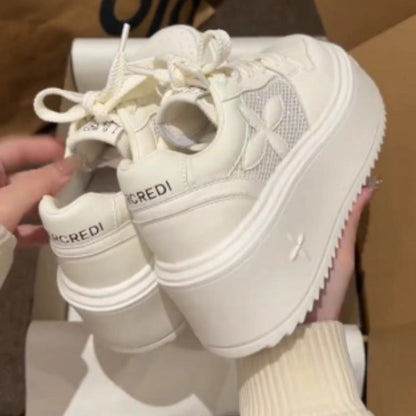 Damen Sneaker Plateau atmungsaktiv Mesh Modern
