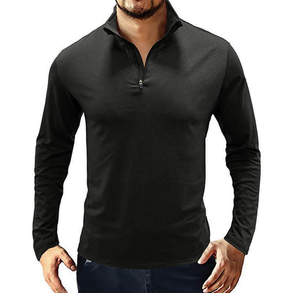 Herren Pullover Stehkragen Modern Schwarz