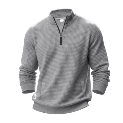 Herren Pullover Sportlich Halbzipper Taschen